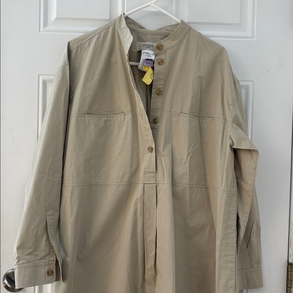 MaxMara Weekend 100% cotton Khaki Shirt Dress Sz 14 - Picture 2 of 8